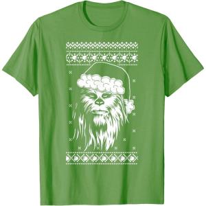 image:imageStar Wars Chewbacca Ugly Christmas Sweater Santa TShirt TShirtGrass Green