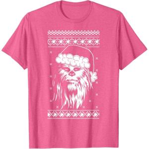 image:imageStar Wars Chewbacca Ugly Christmas Sweater Santa TShirt TShirtPink Heather