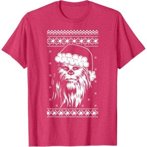 image:imageStar Wars Chewbacca Ugly Christmas Sweater Santa TShirt TShirtRed Heather