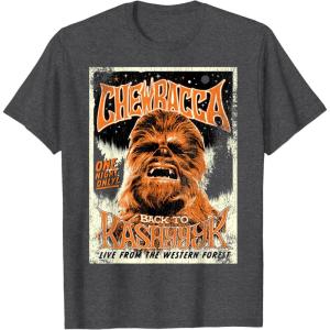 image:imageStar Wars Chewbacca Vintage Concert Back To Kashyyyk Poster TShirtDark Heather Grey