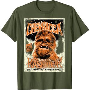 image:imageStar Wars Chewbacca Vintage Concert Back To Kashyyyk Poster TShirtOlive Green