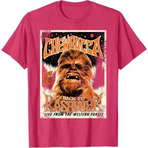 image:imageStar Wars Chewbacca Vintage Concert Back To Kashyyyk Poster TShirtRed Heather