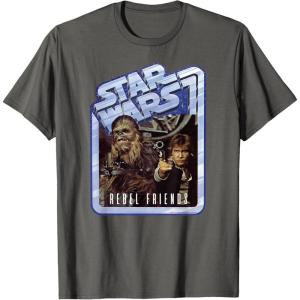 image:imageStar Wars Chewbacca and Han Solo Rebel Friends TShirtAsphalt Grey