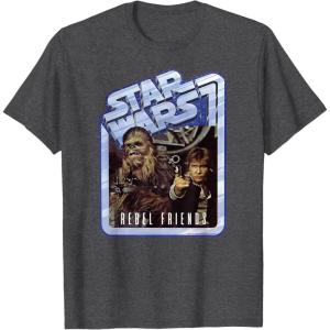 image:imageStar Wars Chewbacca and Han Solo Rebel Friends TShirtDark Heather Grey