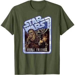 image:imageStar Wars Chewbacca and Han Solo Rebel Friends TShirtOlive Green