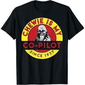 image:imageStar Wars Chewie Is My CoPilot Circle Graphic TShirt TShirtBlack