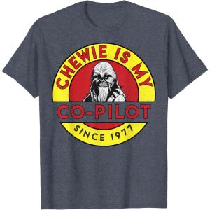 image:imageStar Wars Chewie Is My CoPilot Circle Graphic TShirt TShirtHeather Blue