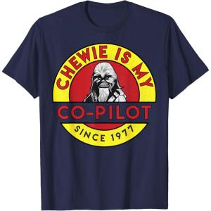 image:imageStar Wars Chewie Is My CoPilot Circle Graphic TShirt TShirtNavy Blue