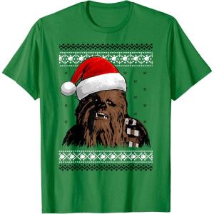 image:imageStar Wars Chewie Santa Hat Ugly Christmas Sweater TShirt TShirtKelly Green