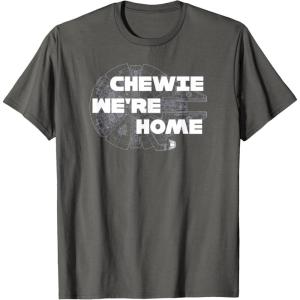 image:imageStar Wars Chewie Were Home Millennium Falcon TShirt TShirtAsphalt Grey