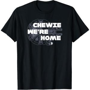 image:imageStar Wars Chewie Were Home Millennium Falcon TShirt TShirtBlack