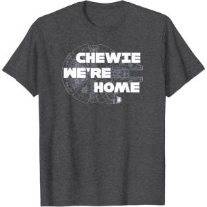 image:imageStar Wars Chewie Were Home Millennium Falcon TShirt TShirtDark Heather Grey