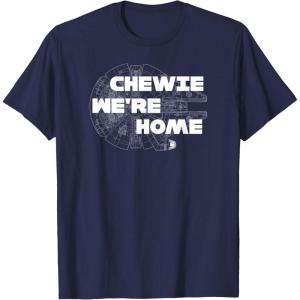 image:imageStar Wars Chewie Were Home Millennium Falcon TShirt TShirtNavy Blue