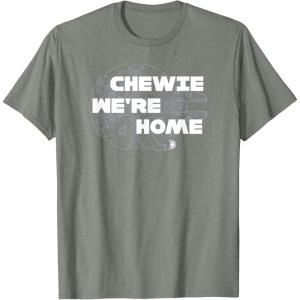 image:imageStar Wars Chewie Were Home Millennium Falcon TShirt TShirtOlive Heather