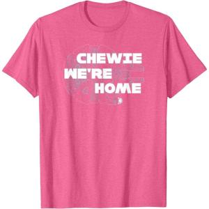 image:imageStar Wars Chewie Were Home Millennium Falcon TShirt TShirtPink Heather