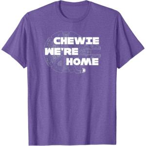 image:imageStar Wars Chewie Were Home Millennium Falcon TShirt TShirtPurple Heather
