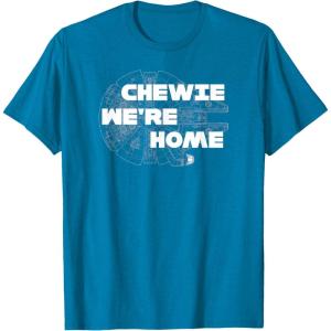 image:imageStar Wars Chewie Were Home Millennium Falcon TShirt TShirtSapphire Blue