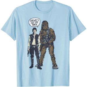 image:imageStar Wars Han Chewies Got My Back Doodle Graphic TShirt TShirtBaby Blue