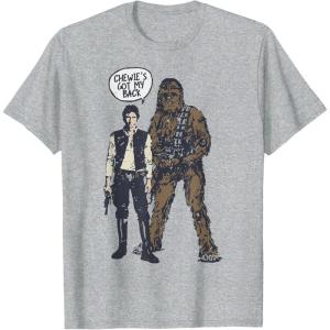 image:imageStar Wars Han Chewies Got My Back Doodle Graphic TShirt TShirtHeather Grey