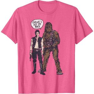 image:imageStar Wars Han Chewies Got My Back Doodle Graphic TShirt TShirtPink Heather