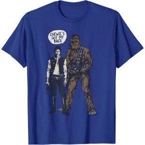 image:imageStar Wars Han Chewies Got My Back Doodle Graphic TShirt TShirtRoyal Blue