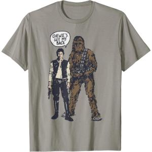 image:imageStar Wars Han Chewies Got My Back Doodle Graphic TShirt TShirtSlate Grey
