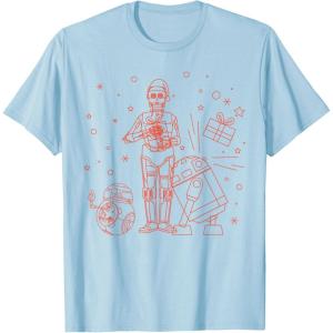 image:imageStar Wars Holiday C3PO R2D2 BB8 Christmas Party TShirtBaby Blue