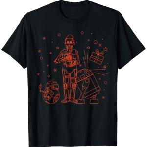 image:imageStar Wars Holiday C3PO R2D2 BB8 Christmas Party TShirtBlack