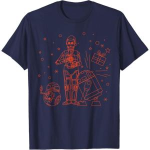 image:imageStar Wars Holiday C3PO R2D2 BB8 Christmas Party TShirtNavy Blue