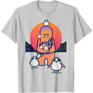 image:imageStar Wars Kawaii Porgs and Chewbacca TShirtSilver Grey