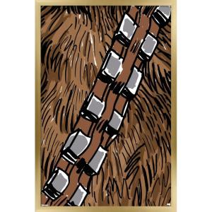image:imageStar Wars Kids Sketch  Chewbacca Bandolier Illustration Wall Poster 34L x 224W Premium Unframed VersionGold Framed Version