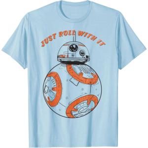 image:imageStar Wars Last Jedi BB8 Just Roll With It Graphic TShirt TShirtBaby Blue