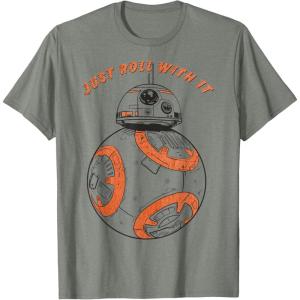 image:imageStar Wars Last Jedi BB8 Just Roll With It Graphic TShirt TShirtOlive Heather