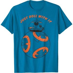 image:imageStar Wars Last Jedi BB8 Just Roll With It Graphic TShirt TShirtSapphire Blue