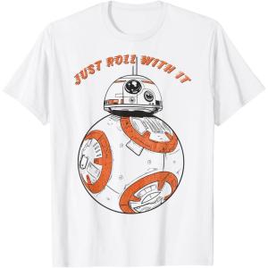 image:imageStar Wars Last Jedi BB8 Just Roll With It Graphic TShirt TShirtWhite