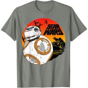 image:imageStar Wars Last Jedi BB8 Retro Sunset Rollabout TShirt TShirtOlive Heather