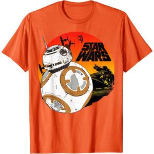 image:imageStar Wars Last Jedi BB8 Retro Sunset Rollabout TShirt TShirtOrange