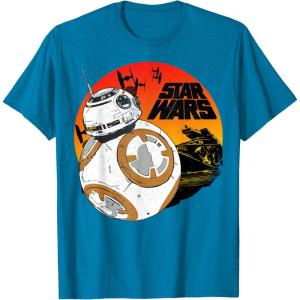 image:imageStar Wars Last Jedi BB8 Retro Sunset Rollabout TShirt TShirtSapphire Blue