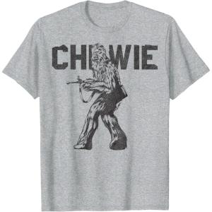 image:imageStar Wars Last Jedi Chewie Distressed Vintage TShirt TShirtHeather Grey