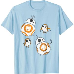 image:imageStar Wars Porg and BB8 Doodle TShirt TShirtBaby Blue
