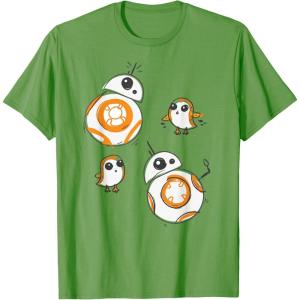 image:imageStar Wars Porg and BB8 Doodle TShirt TShirtGrass Green