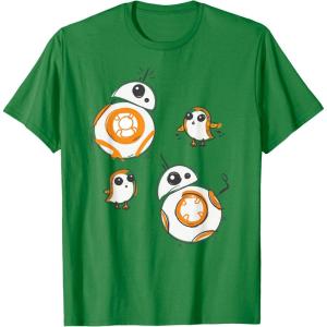 image:imageStar Wars Porg and BB8 Doodle TShirt TShirtKelly Green