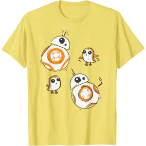 image:imageStar Wars Porg and BB8 Doodle TShirt TShirtLemon Yellow