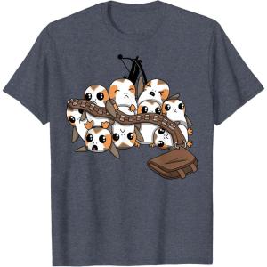 image:imageStar Wars Porgs Playing With Chewbaccas Things Portrait TShirtHeather Blue