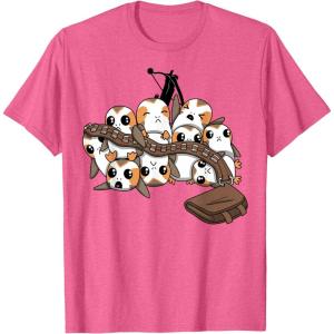 image:imageStar Wars Porgs Playing With Chewbaccas Things Portrait TShirtPink Heather