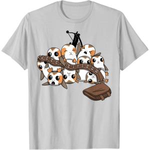 image:imageStar Wars Porgs Playing With Chewbaccas Things Portrait TShirtSilver Grey