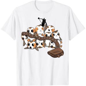 image:imageStar Wars Porgs Playing With Chewbaccas Things Portrait TShirtWhite