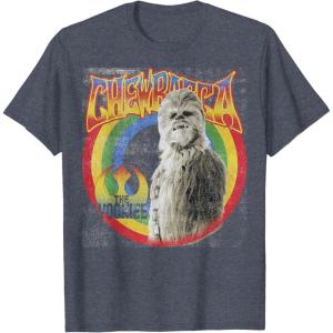 image:imageStar Wars Retro Rainbow Chewbacca The Wookiee TShirtHeather Blue