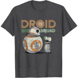 image:imageStar Wars Rise of Skywalker BB8 amp DO Droid Squad TShirtDark Heather Grey