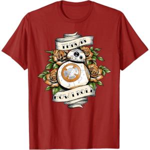 image:imageStar Wars The Force Awakens BB8 This Is How I Roll Tattoo TShirtCranberry Red